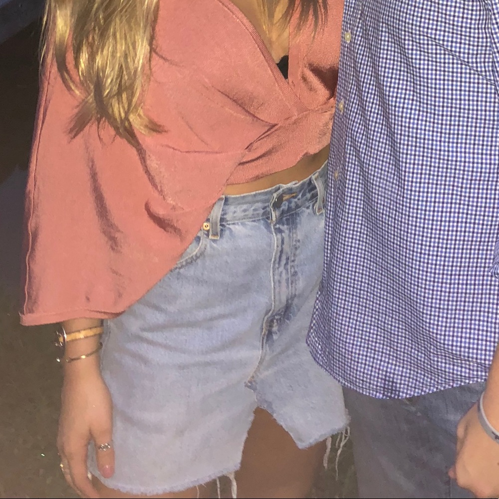 Levi distressed jean skirt